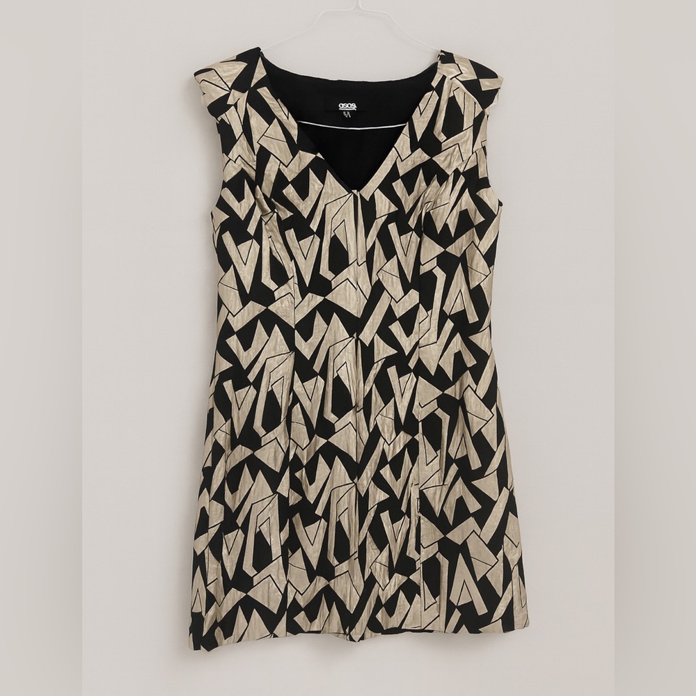 ASOS Black and Cream Midi Dress